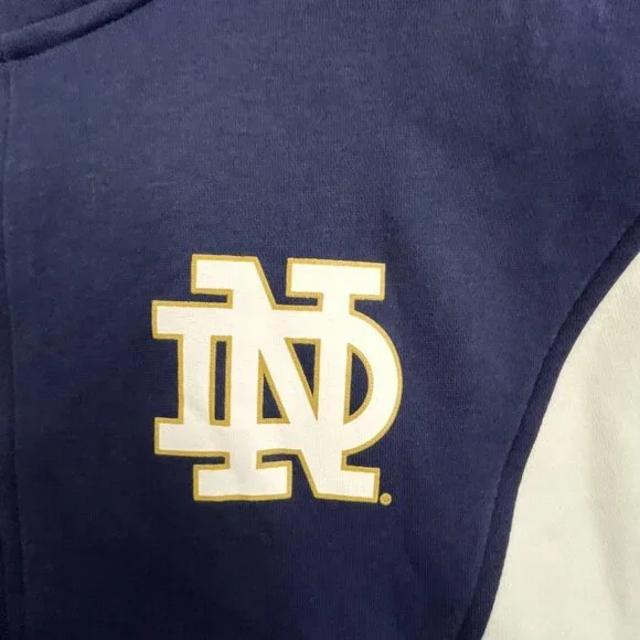 Notre Dame Fighting Irish Hoodie Mens Large Blue White Gold Under Armour Iconic - Picture 9 of 15
